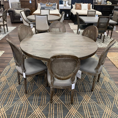Sardis 60" Round Dining Table - Distressed Natural - Classic Carolina Home