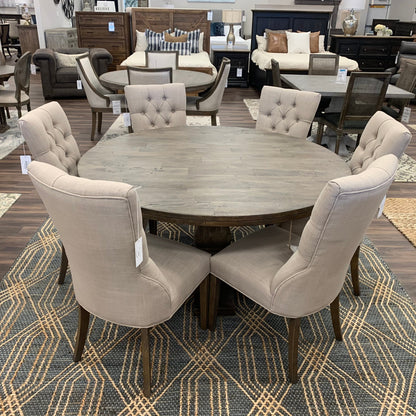 Sardis 60" Round Dining Table - Distressed Natural - Classic Carolina Home