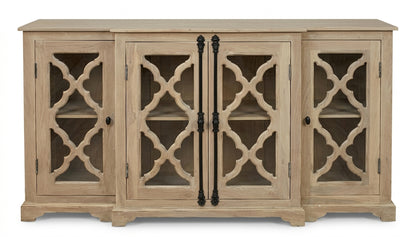 Charlene 72" Acacia 4 Door Breakfront Sideboard - New White Wash