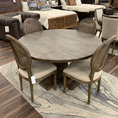 Sardis 53" Round Dining Table - Distressed Natural - Classic Carolina Home