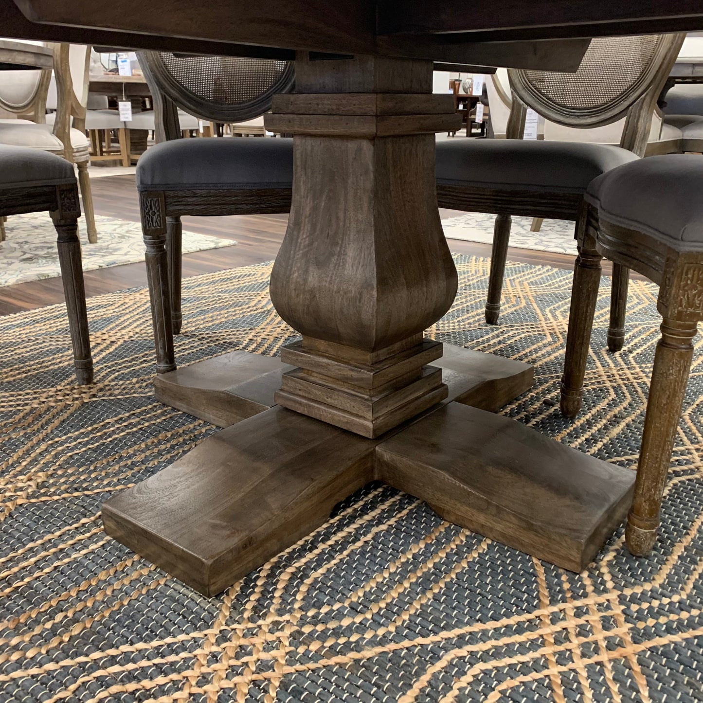 Sardis 60" Round Dining Table - Distressed Natural - Classic Carolina Home