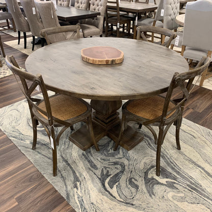 Sardis 53" Round Dining Table - Distressed Natural - Classic Carolina Home