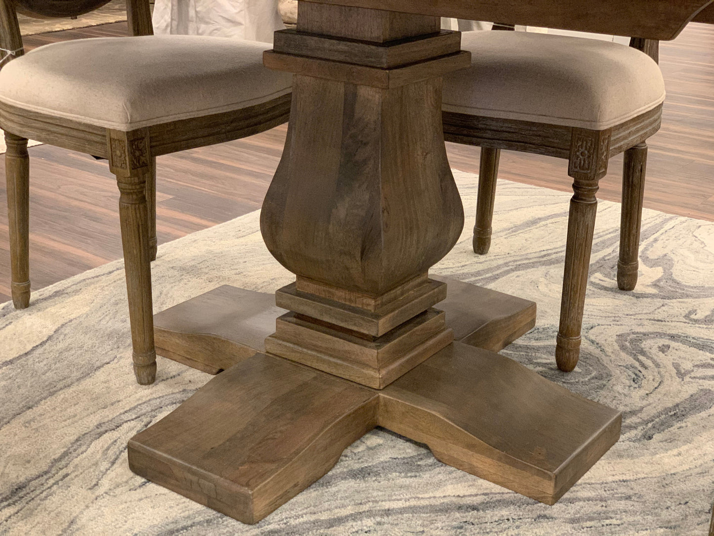 Sardis 53" Round Dining Table - Distressed Natural - Classic Carolina Home