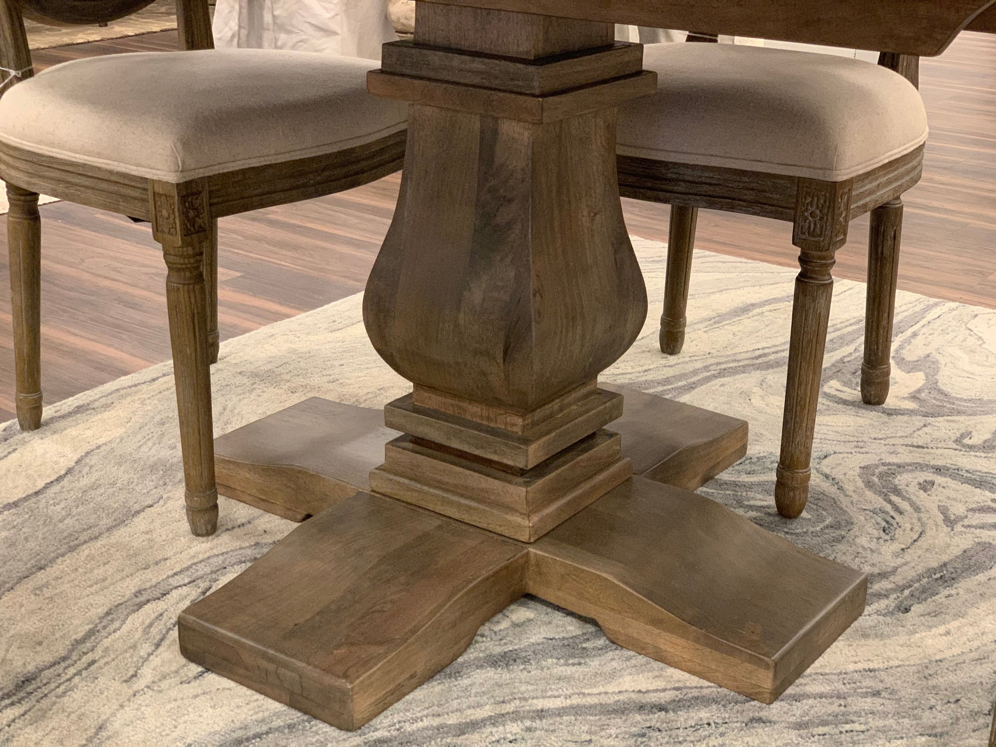 Sardis 53" Round Dining Table - Distressed Natural - Classic Carolina Home