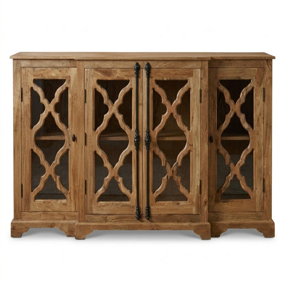 Charlene 72" Acacia 4 Door Breakfront Sideboard - Natural