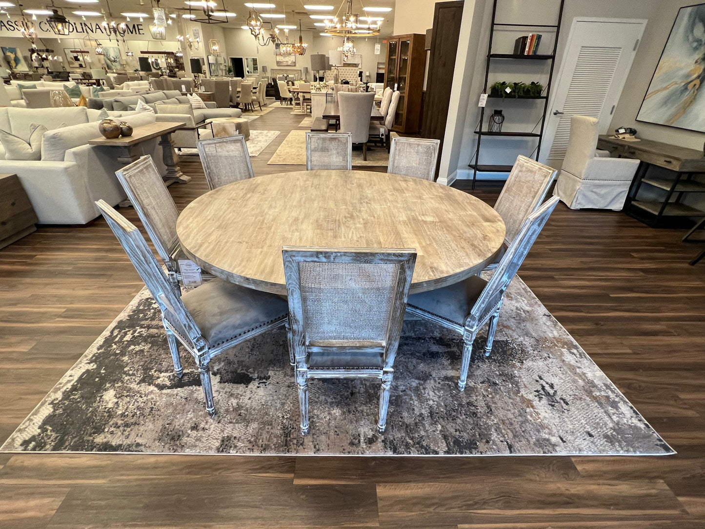 Drake 72" Round Dining Table - Sand Wash