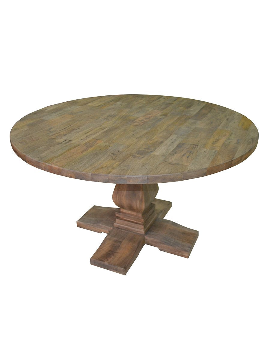 Sardis 60" Round Dining Table - Distressed Natural - Classic Carolina Home