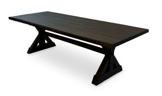 Bartholomew 96" Teak Live Edge Dining Table - Black