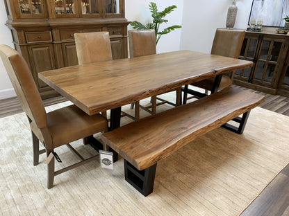 Malcolm Acacia 84" Live Edge Dining Table - Natural